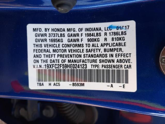 Photo 10 from auction – 2017 HONDA CIVIC LX with VIN 19XFC2F59HE024123