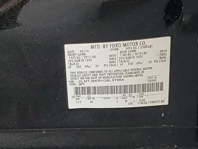 Photo 10 from auction – 2016 LINCOLN MKX SELECT with VIN 2LMTJ6KR1GBL57964