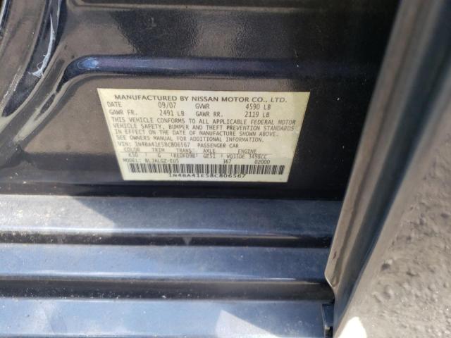 Photo 10 from auction – 2008 NISSAN MAXIMA SE with VIN 1N4BA41E58C806567