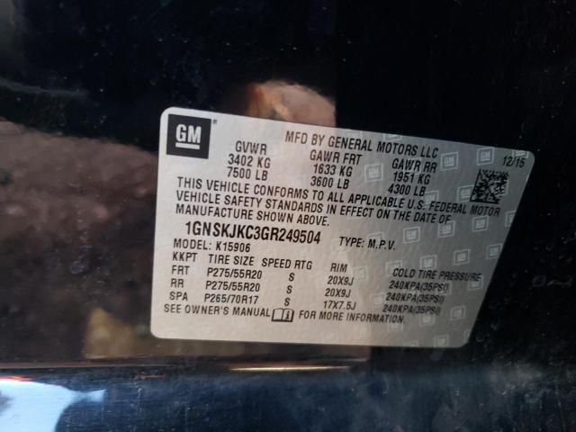 Photo 10 from auction – 2016 CHEVROLET SUBURBAN K with VIN 1GNSKJKC3GR249504