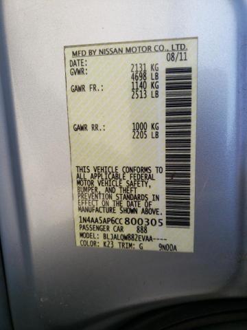 Photo 10 from auction – 2012 NISSAN MAXIMA S with VIN 1N4AA5AP6CC800305