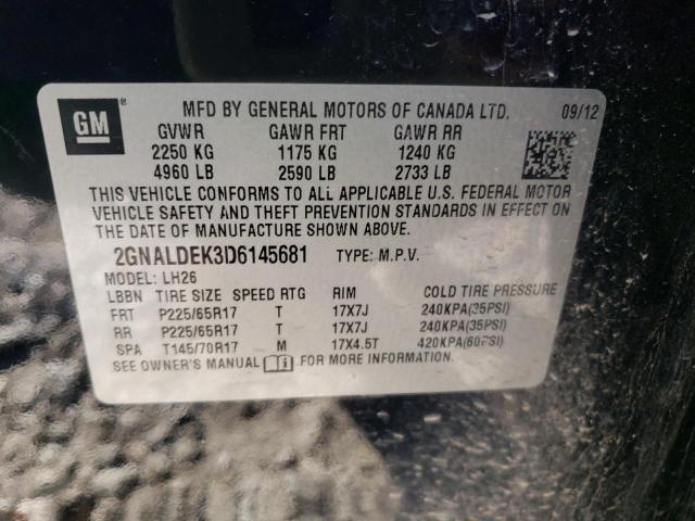 Photo 10 from auction – 2013 CHEVROLET EQUINOX LT with VIN 2GNALDEK3D6145681