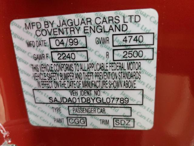 Photo 10 from auction – 2000 JAGUAR S-TYPE with VIN SAJDA01D8YGL07789