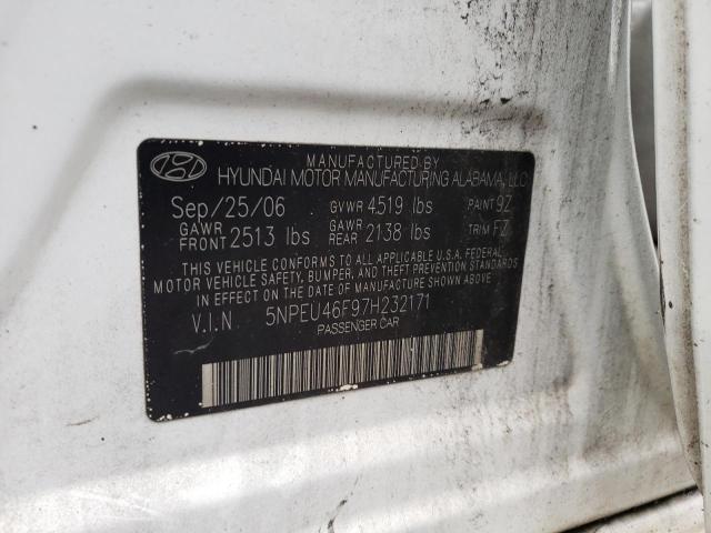 Photo 10 from auction – 2007 HYUNDAI SONATA with VIN 5NPEU46F97H232171