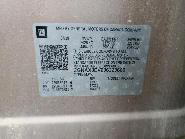 Photo 10 from auction – 2018 CHEVROLET EQUINOX LT with VIN 2GNAXJEV9J6323666