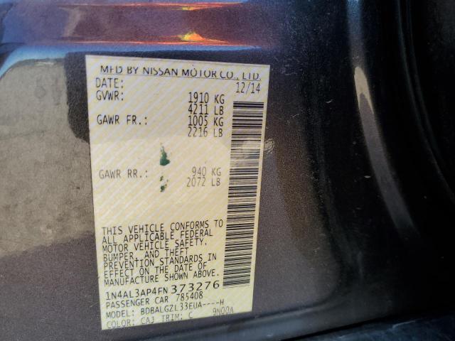 Photo 10 from auction – 2015 NISSAN ALTIMA 2.5 with VIN 1N4AL3AP4FN373276