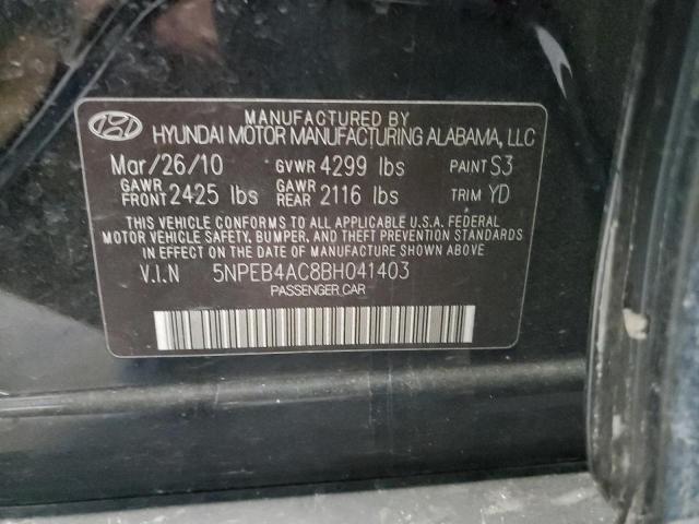 Photo 10 from auction – 2011 HYUNDAI SONATA GLS with VIN 5NPEB4AC8BH041403
