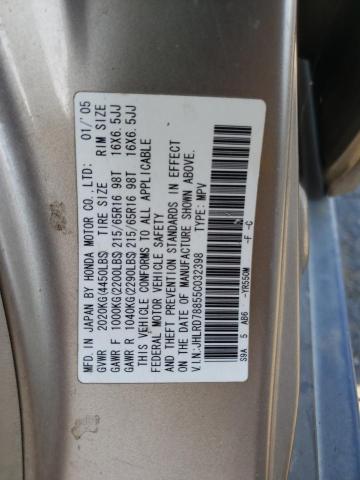 Photo 10 from auction – 2005 HONDA CR-V EX with VIN JHLRD78855C032398