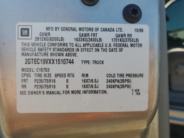 Photo 10 from auction – 1999 GMC NEW SIERRA with VIN 2GTEC19VXX1510744