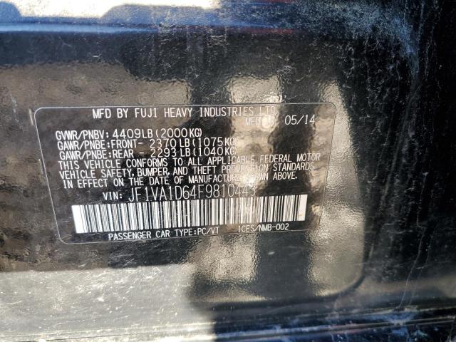 Photo 10 from auction – 2015 SUBARU WRX PREMIU with VIN JF1VA1D64F9810443