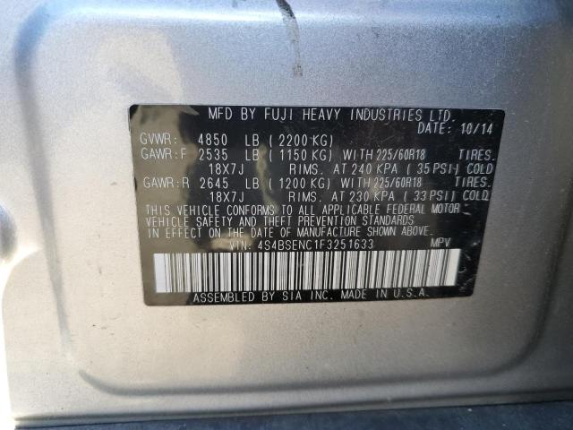 Photo 10 from auction – 2015 SUBARU OUTBACK 3. with VIN 4S4BSENC1F3251633