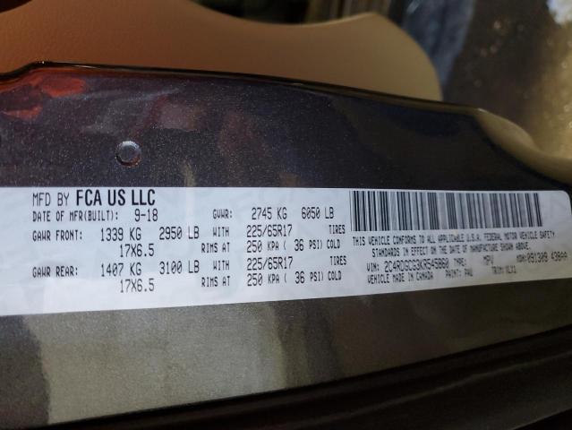 Photo 10 from auction – 2019 DODGE GRAND CARA with VIN 2C4RDGCG3KR545860