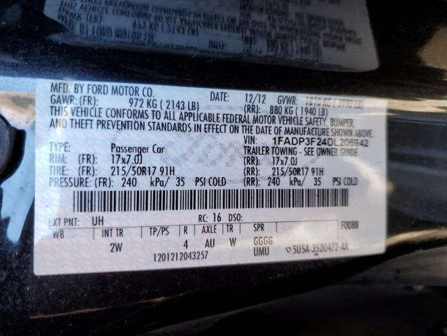 Photo 10 from auction – 2013 FORD FOCUS SE with VIN 1FADP3F24DL206942
