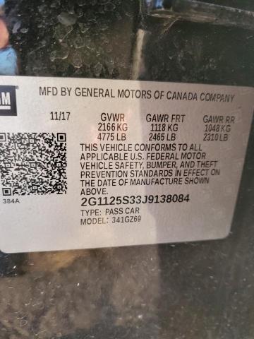Photo 10 from auction – 2018 CHEVROLET IMPALA PRE with VIN 2G1125S33J9138084