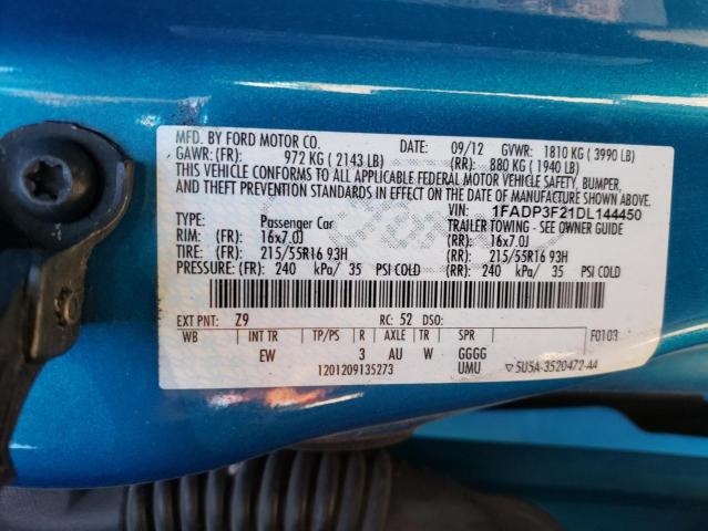 Photo 10 from auction – 2013 FORD FOCUS SE with VIN 1FADP3F21DL144450