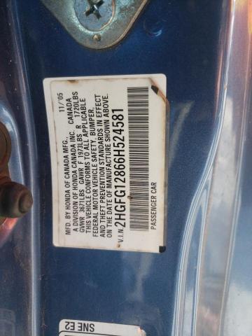 Photo 10 from auction – 2006 HONDA CIVIC EX with VIN 2HGFG12866H524581