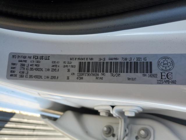 Photo 10 from auction – 2019 RAM 1500 LONGH with VIN 1C6SRFST9KN700394