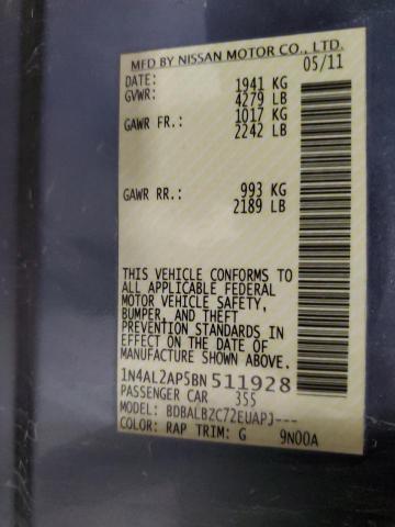 Photo 10 from auction – 2011 NISSAN ALTIMA BAS with VIN 1N4AL2AP5BN511928