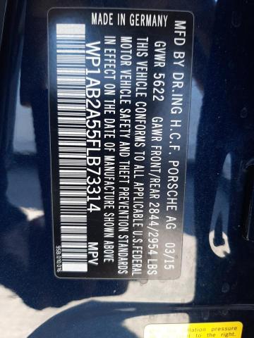 Photo 10 from auction – 2015 PORSCHE MACAN S with VIN WP1AB2A55FLB73314