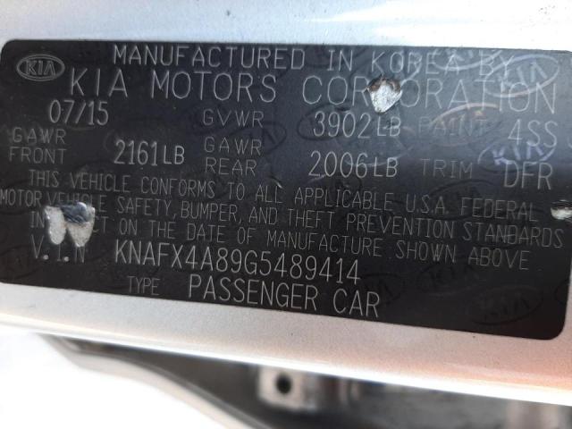 Photo 10 from auction – 2016 KIA FORTE EX with VIN KNAFX4A89G5489414
