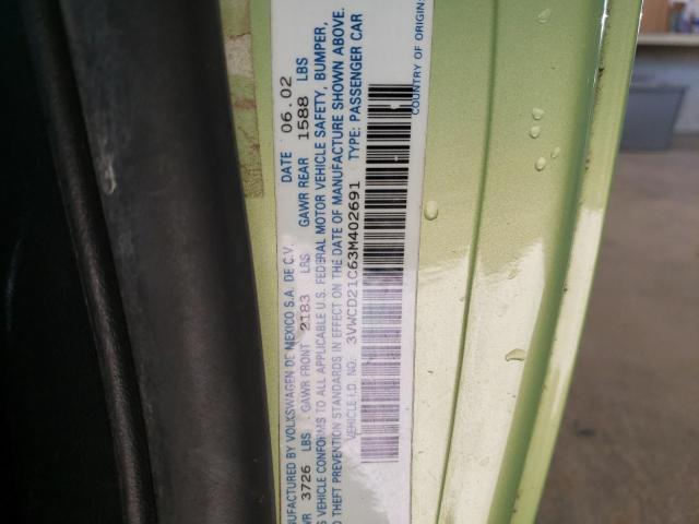 Photo 10 from auction – 2003 VOLKSWAGEN NEW BEETLE with VIN 3VWCD21C63M402691