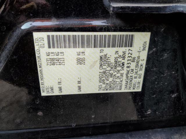 Photo 10 from auction – 2010 NISSAN MAXIMA S with VIN 1N4AA5AP9AC833327