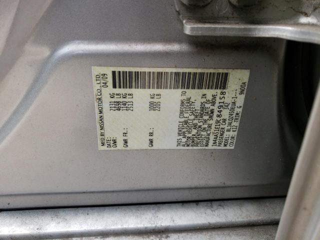 Photo 10 from auction – 2009 NISSAN MAXIMA S with VIN 1N4AA51E19C849158