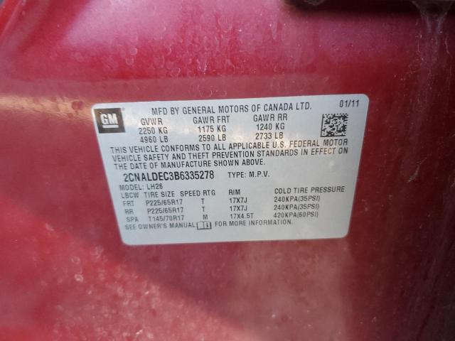 Photo 10 from auction – 2011 CHEVROLET EQUINOX LT with VIN 2CNALDEC3B6335278