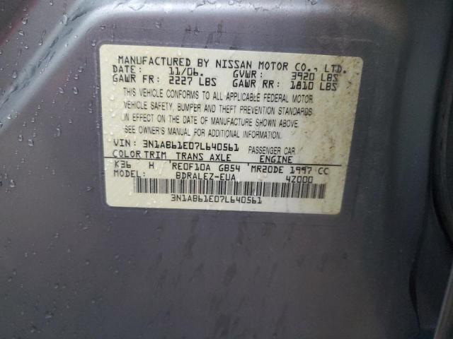 Photo 10 from auction – 2007 NISSAN SENTRA 2.0 with VIN 3N1AB61E07L640561