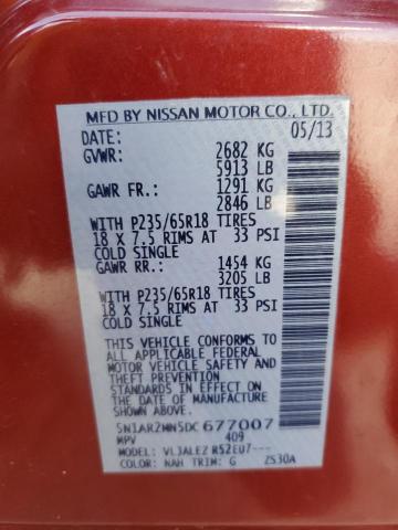 Photo 10 from auction – 2013 NISSAN PATHFINDER with VIN 5N1AR2MN5DC677007