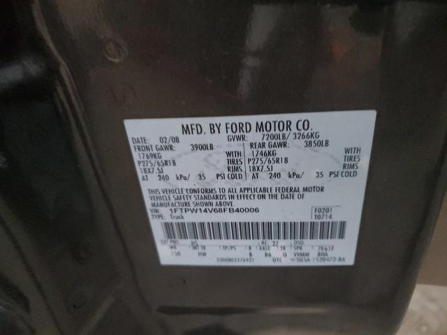 Photo 10 from auction – 2008 FORD F150 SUPER with VIN 1FTPW14V68FB40006