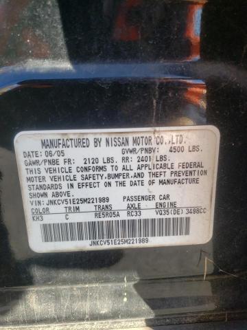 Photo 10 from auction – 2005 INFINITI G35 with VIN JNKCV51E25M221989