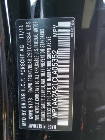Photo 10 from auction – 2012 PORSCHE CAYENNE with VIN WP1AA2A21CLA05352