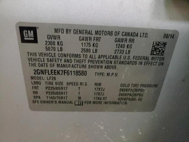Photo 10 from auction – 2015 CHEVROLET EQUINOX LS with VIN 2GNFLEEK7F6118580