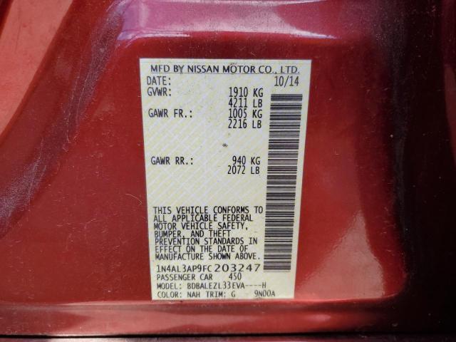 Photo 10 from auction – 2015 NISSAN ALTIMA 2.5 with VIN 1N4AL3AP9FC203247