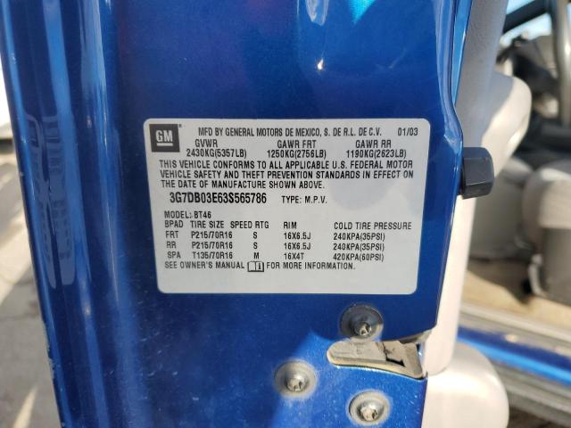 Photo 10 from auction – 2003 PONTIAC AZTEK with VIN 3G7DB03E63S565786