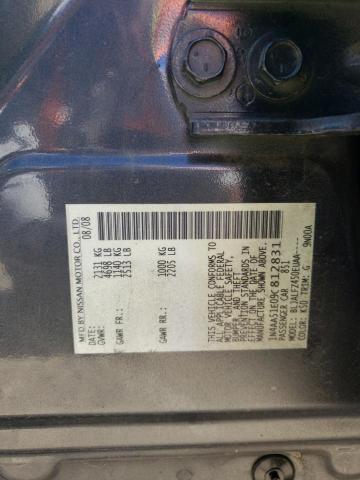 Photo 10 from auction – 2009 NISSAN MAXIMA S with VIN 1N4AA51E09C812831