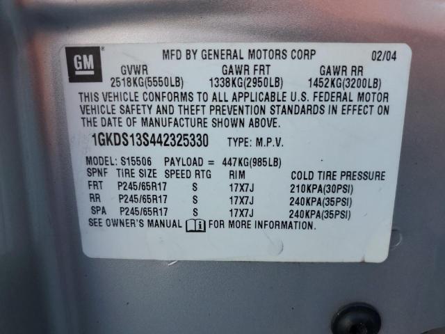 Photo 10 from auction – 2004 GMC ENVOY with VIN 1GKDS13S442325330