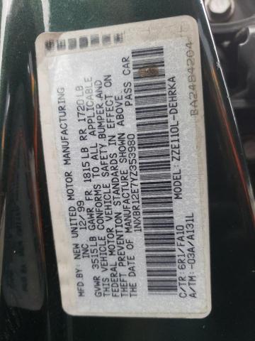 Photo 10 from auction – 2000 TOYOTA COROLLA VE with VIN 1NXBR12E7YZ353980