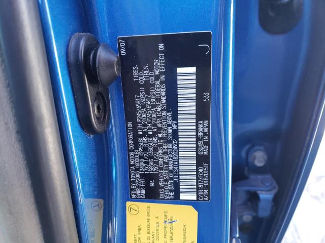 Photo 10 from auction – 2008 TOYOTA HIGHLANDER with VIN JTEES41A182024902