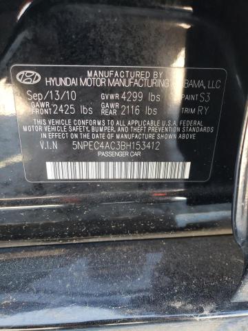 Photo 10 from auction – 2011 HYUNDAI SONATA SE with VIN 5NPEC4AC3BH153412