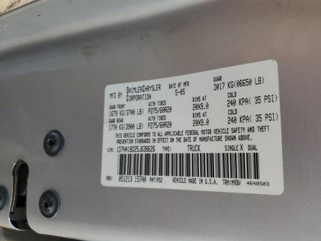 Photo 10 from auction – 2005 DODGE RAM 1500 S with VIN 1D7HA18D25J638626