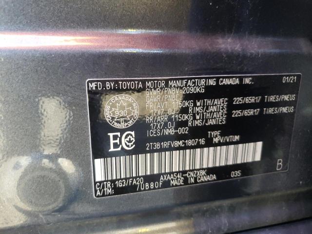 Photo 10 from auction – 2021 TOYOTA RAV4 LE with VIN 2T3B1RFV8MC180716