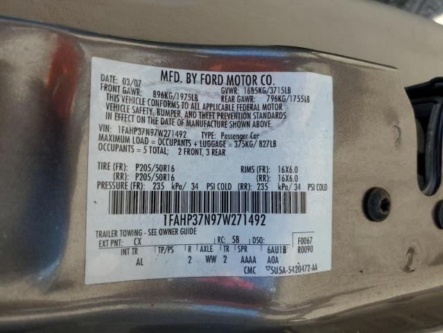 Photo 10 from auction – 2007 FORD FOCUS ZX5 with VIN 1FAHP37N97W271492