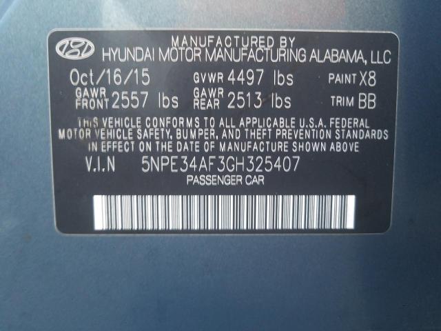 Photo 10 from auction – 2016 HYUNDAI SONATA SPO with VIN 5NPE34AF3GH325407