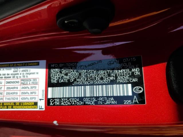 Foto 10 de la subasta – 2015 LEXUS RC 350 con VIN JTHSE5BCXF5005327
