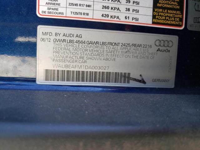 Photo 10 from auction – 2013 AUDI A3 PREMIUM with VIN WAUBEAFM1DA003027
