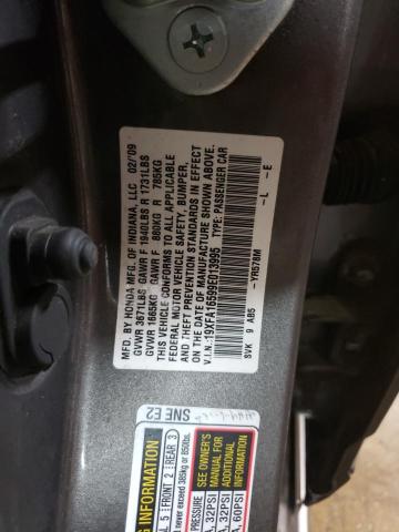 Photo 10 from auction – 2009 HONDA CIVIC LX with VIN 19XFA16599E013995