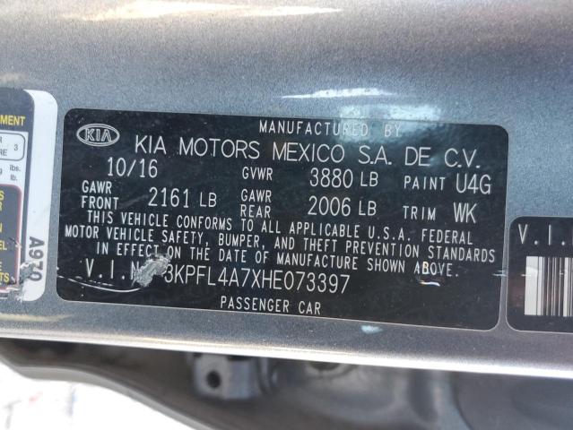 Photo 10 from auction – 2017 KIA FORTE LX with VIN 3KPFL4A7XHE073397