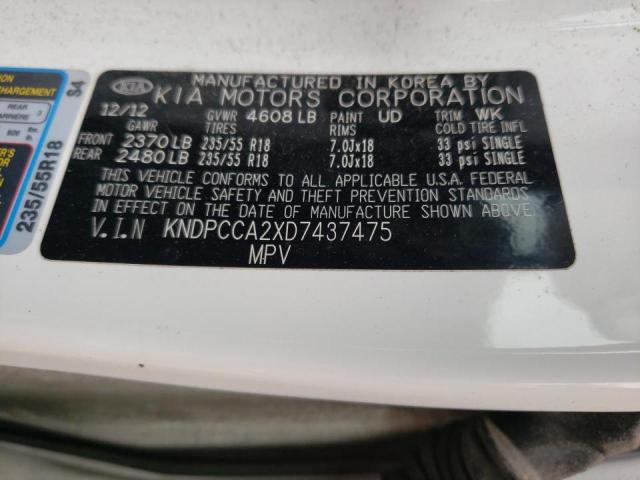 Photo 10 from auction – 2013 KIA SPORTAGE E with VIN KNDPCCA2XD7437475